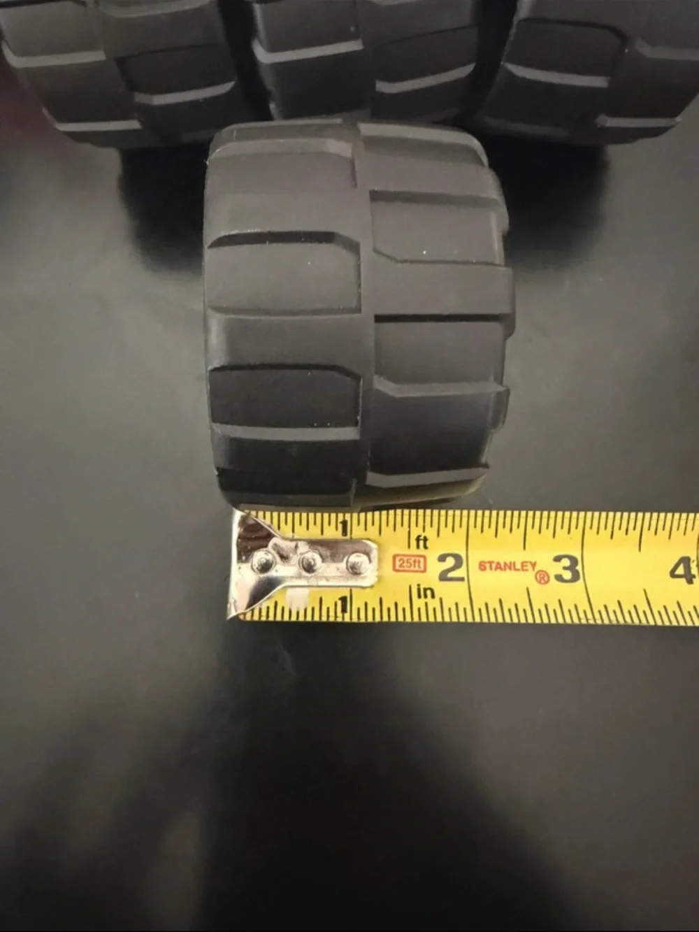 Lego 5x 2573 Black Wheel Hard Plastic Giant (71mm D. x 47mm) 6989
